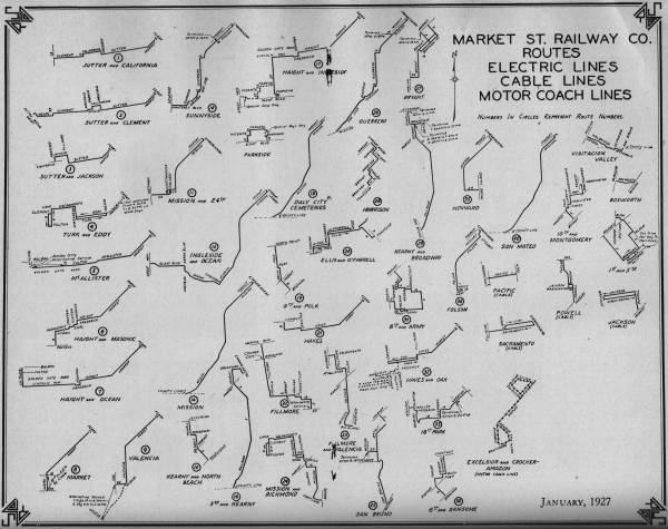 1927 market street railway individual line maps
