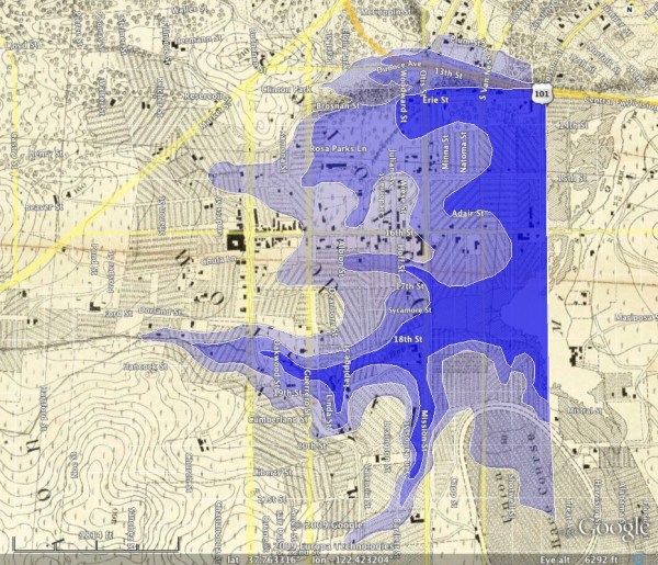 18th and Valencia 20,40,60 foot contours