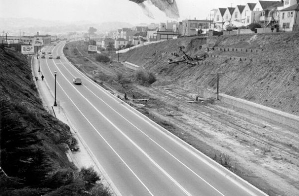 1942 Bernal Cut south from Richland bridge landslide AAA-9922 1942 Bernal Cut south from Richland bridge landslide AAA-9922
