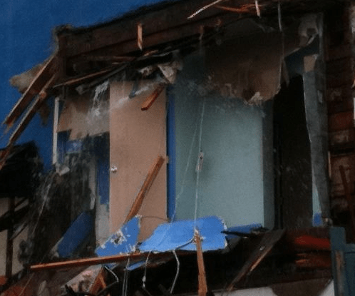 blue church water break