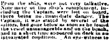 1878 chronicle drunk captain