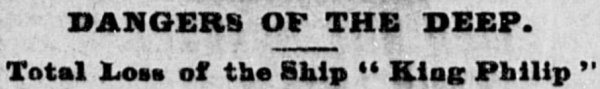 1878 King Phillip Daily Alta Headline
