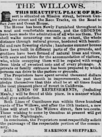 1857 willows ad
