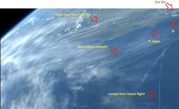 ISS, SF, contrails