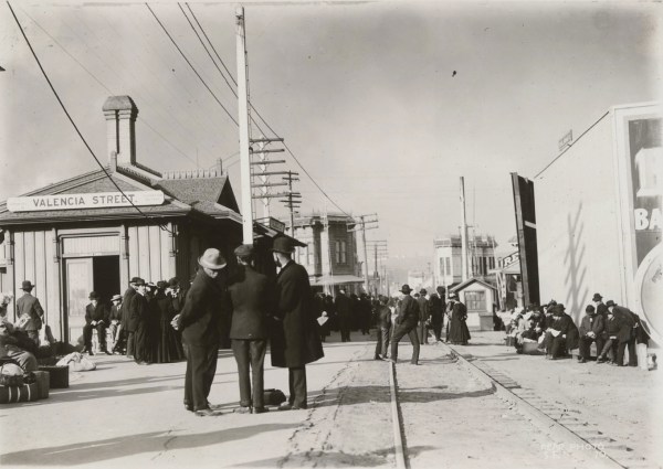 1906 valencia st station looking towards downtown