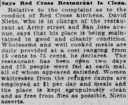 1906 SF Call Red Cross restaurant