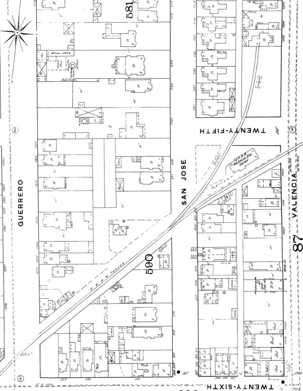 1889 Valencia and 25th train station