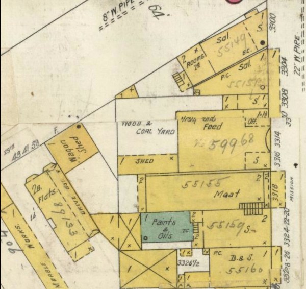 1905 Sanborn 3316 Misssion